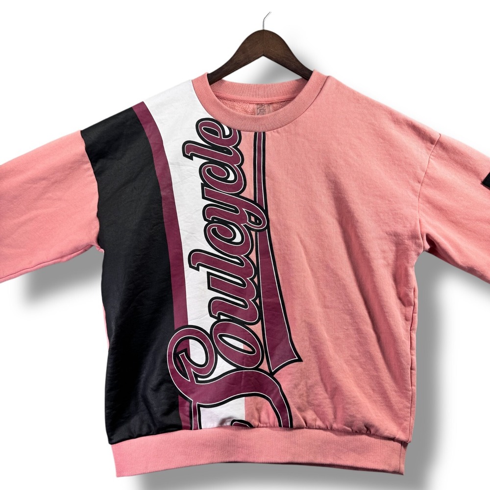 PE Nation Sweatshirt Womens Large L Soulcycle Pink Graphic Sweater Pullover